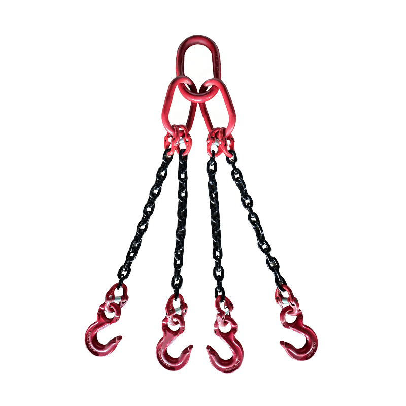 Grade 100 Alloy Ferro Quatuor Swivel Safety Hooks Leg Chain Sling (QOG)